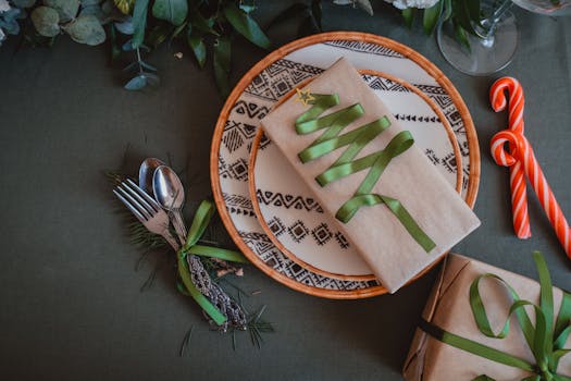 a cozy wedding gift table decorated with plants